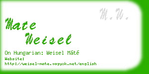 mate weisel business card